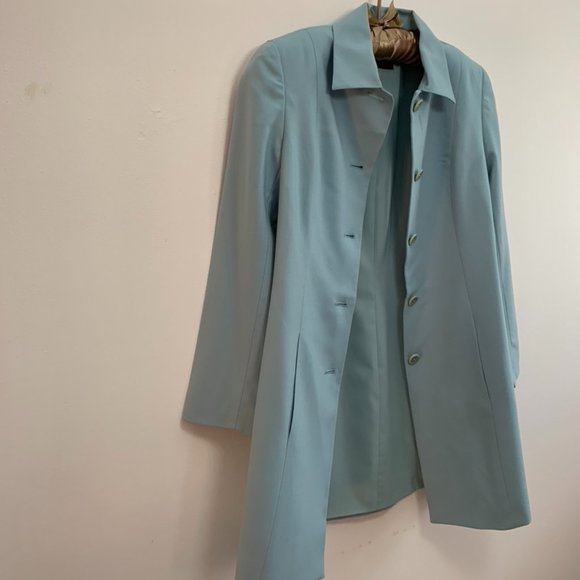Dana Buchman Robin's-Egg Blue Spring Coat - Picture 14 of 14